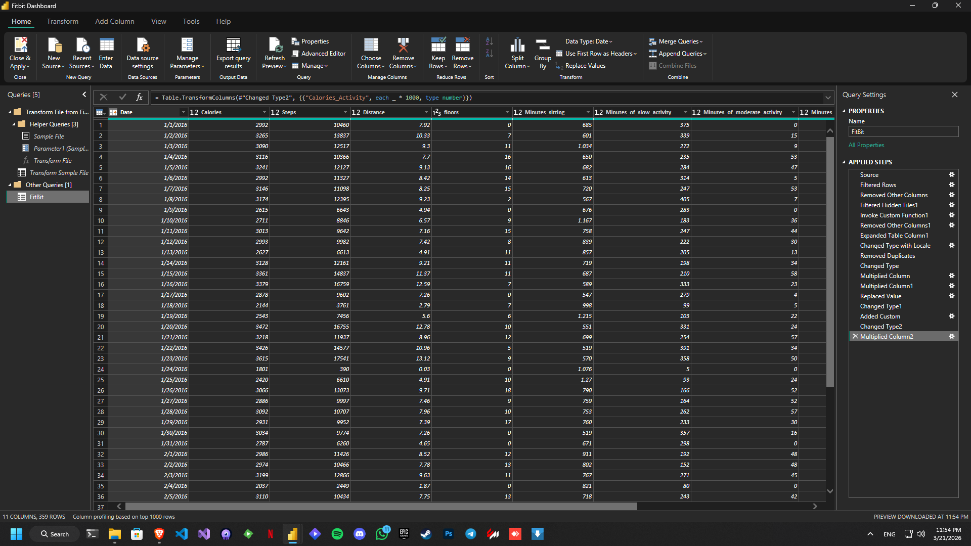 Power Query - Final cleaned dataset